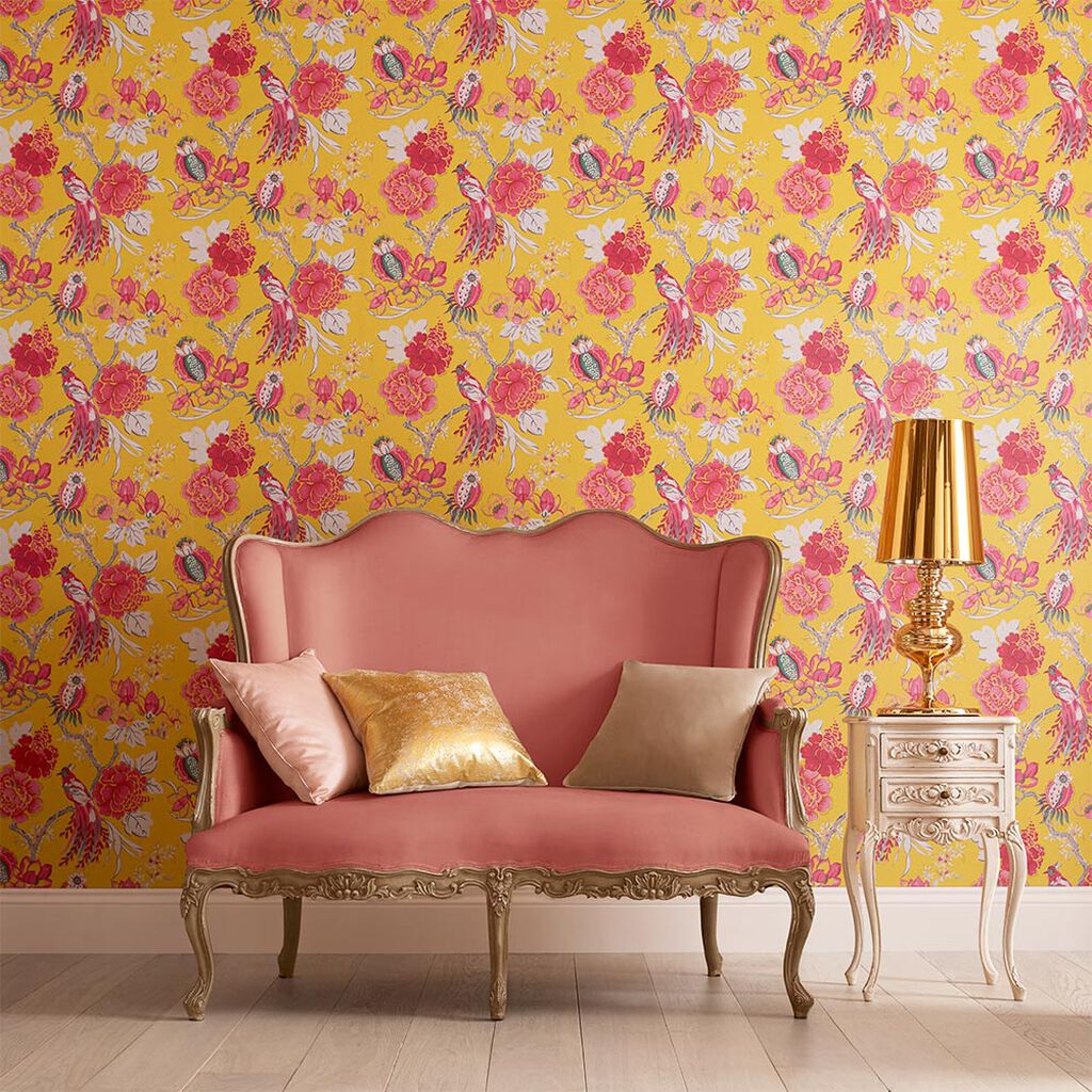 104269 - Chinoiserie Wallpaper - Canary - Graham & Brown