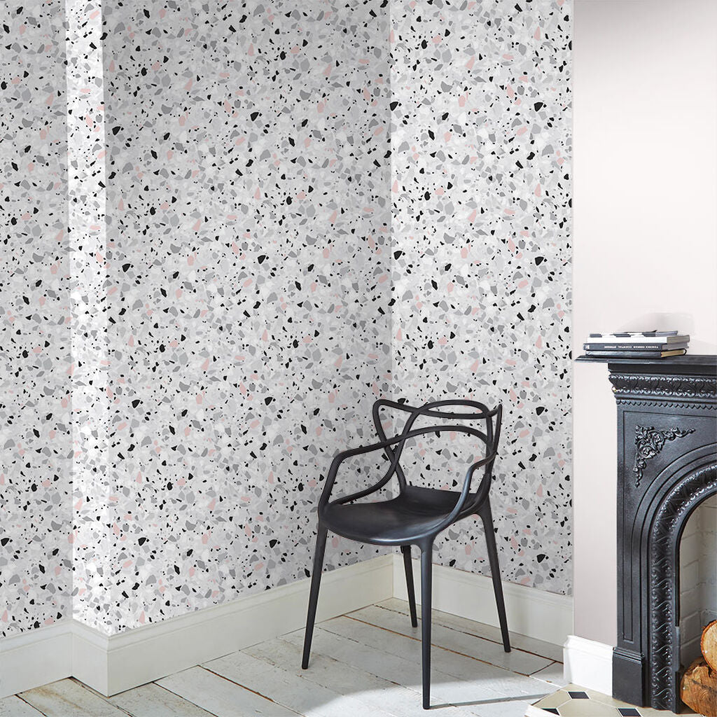 104536 - Terrazzo Wallpaper - Pink - Graham & Brown
