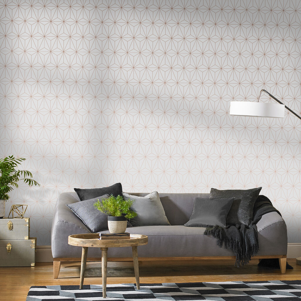 104737 - Prism Wallpaper - Rose Gold - Graham & Brown