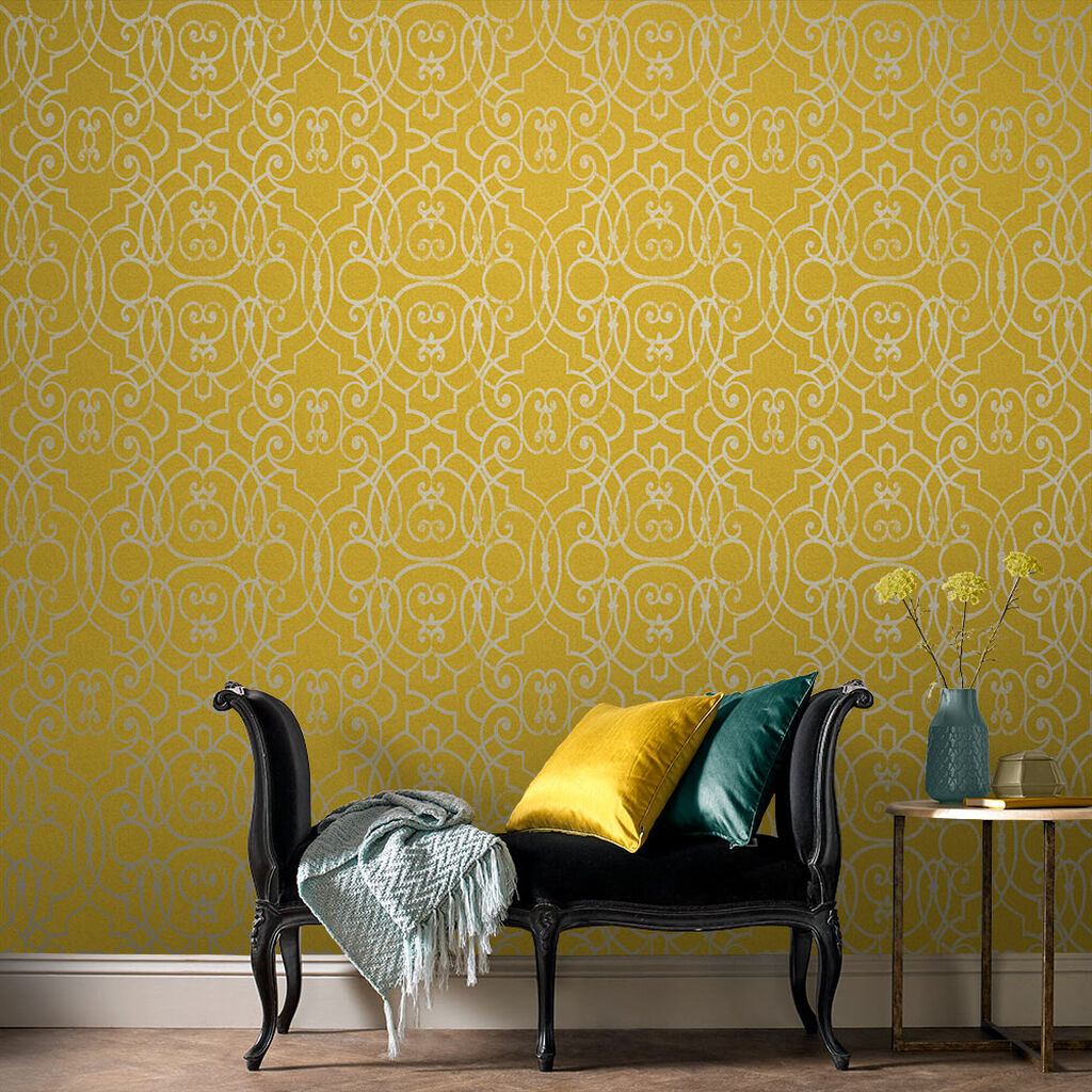 105234 - Shoji Wallpaper - Saffron - Graham & Brown
