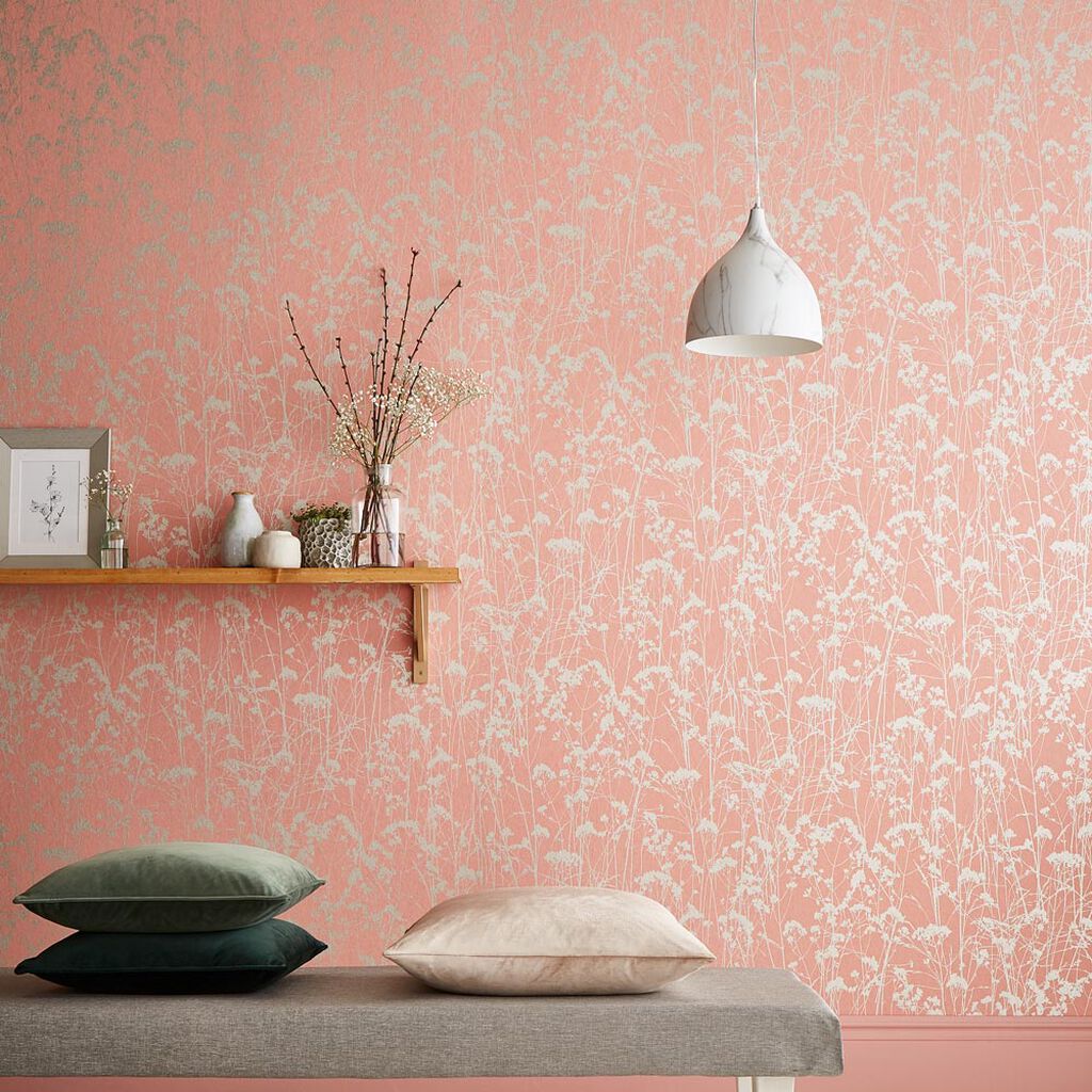 105456 - Grace Wallpaper - Coral - Graham & Brown