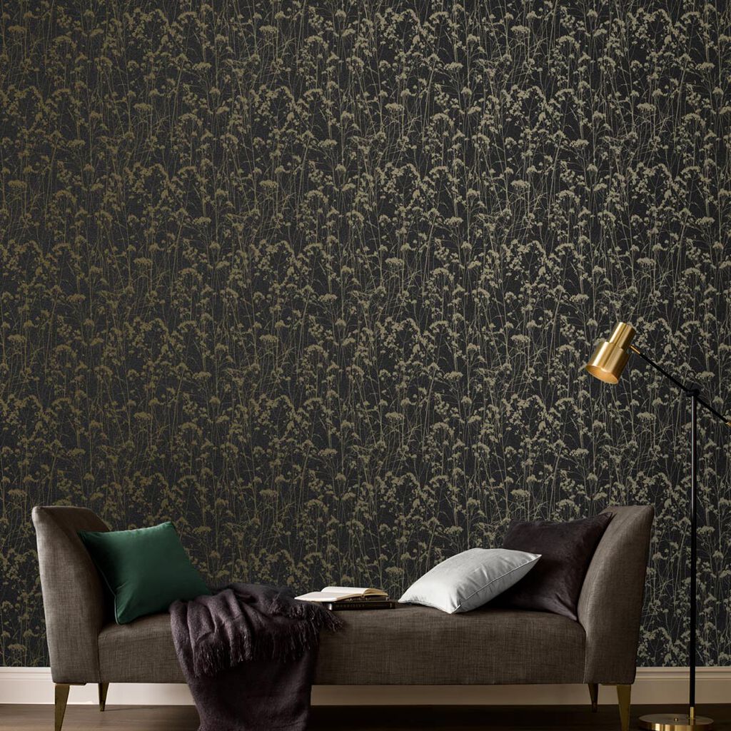 105461 - Grace Wallpaper - Deep Night - Graham & Brown
