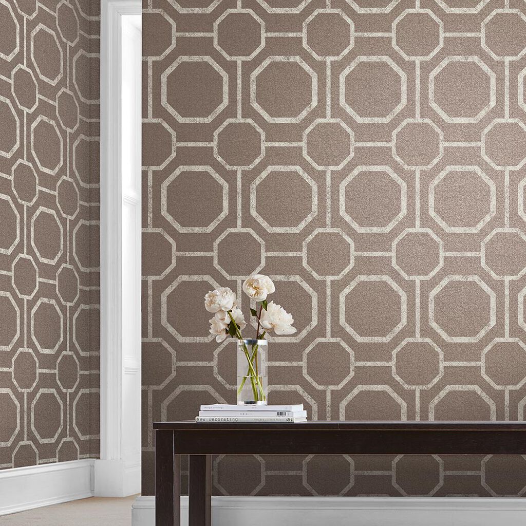 105771 - Sashiko Wallpaper - Taupe - Graham & Brown