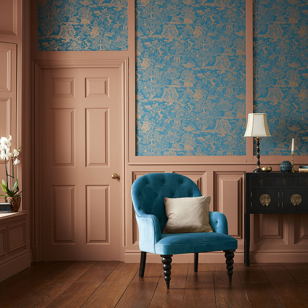105932 - Basuto Wallpaper - Teal - Graham & Brown
