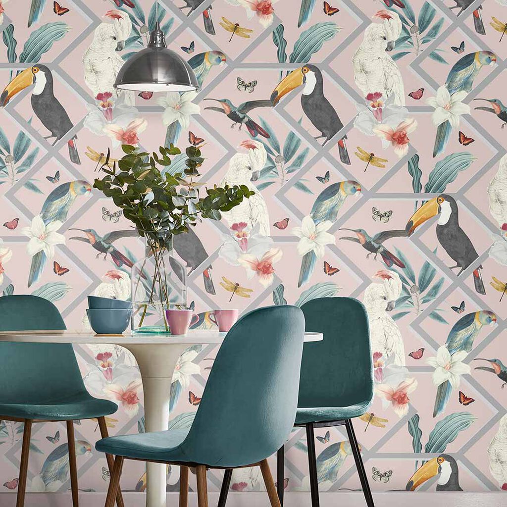 107604 - Perch Wallpaper - Blush - Graham & Brown