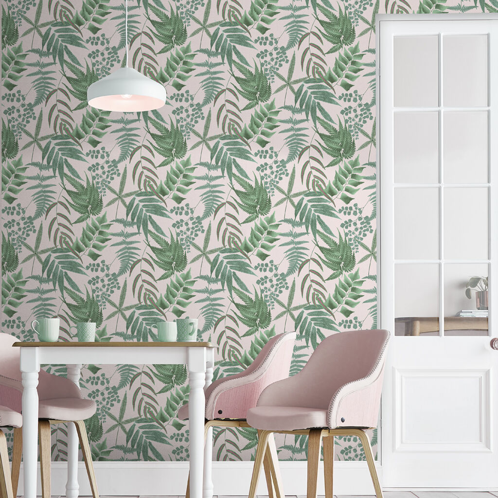 107878 - Midsummer Fern Wallpaper - Blush - Graham & Brown