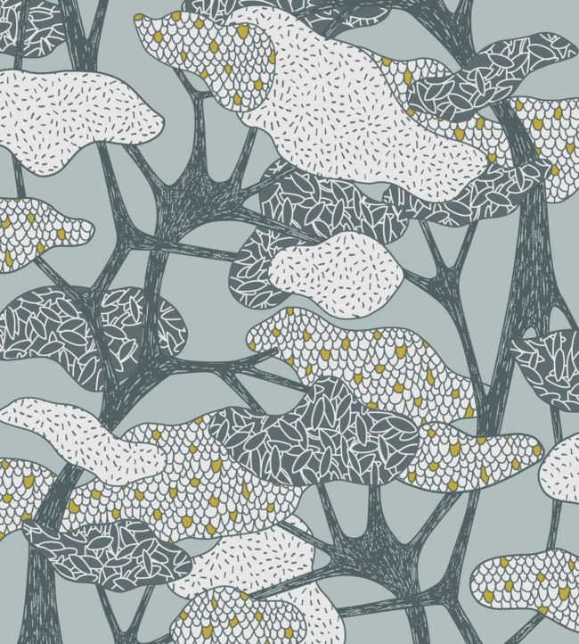 Botany Wallpaper - Blue