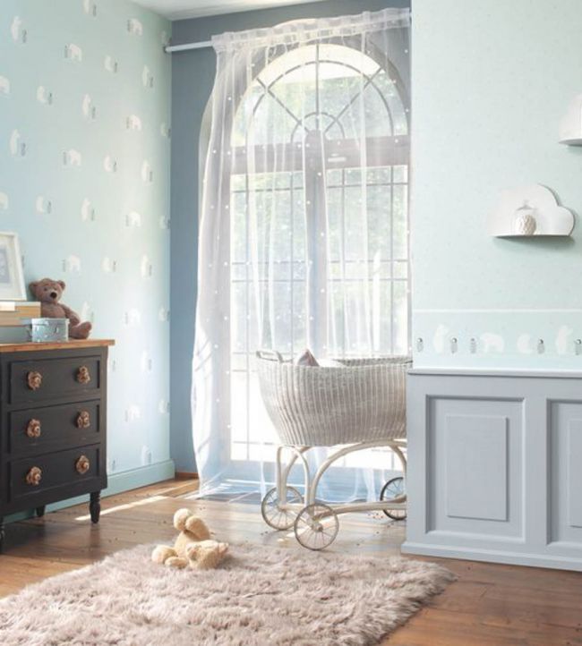 Polar Bear Room Wallpaper - Teal