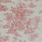 French Toile De Jouy 100% Cotton in Red Room Fabric