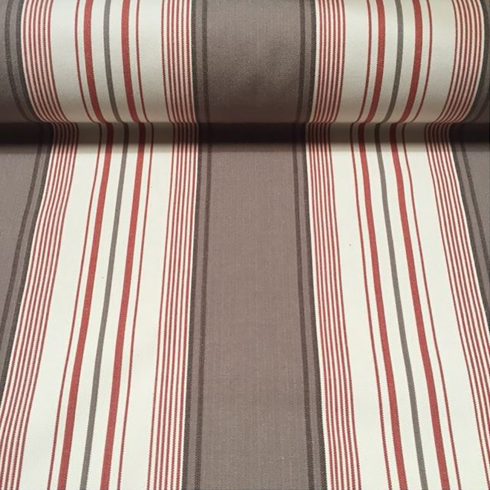 A4 Red & Brown Stripe Room Fabric