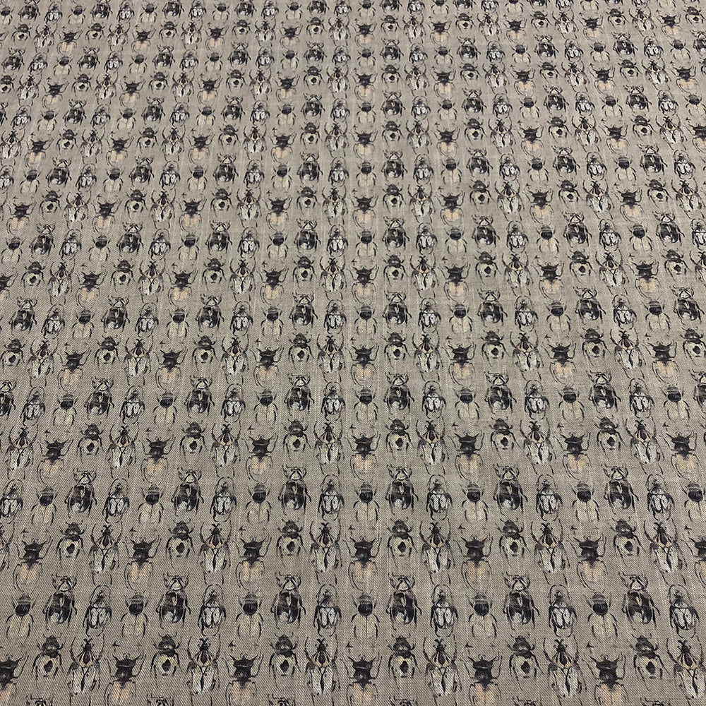 Botanical Meadow Bugs Room Fabric - Gray