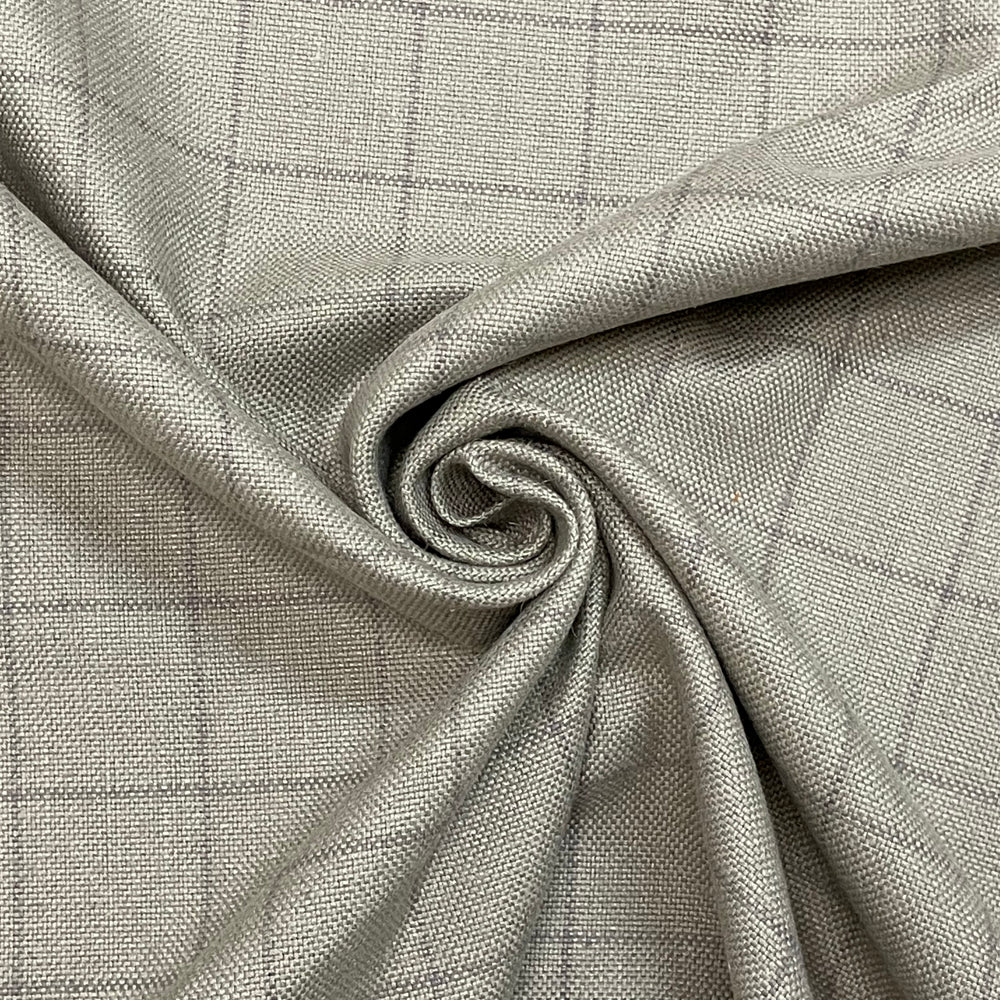 Chalk Check Grey Room Fabric