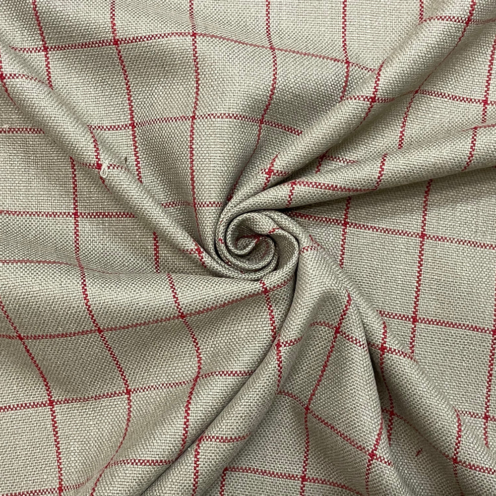 Chalk Check Red Room Fabric