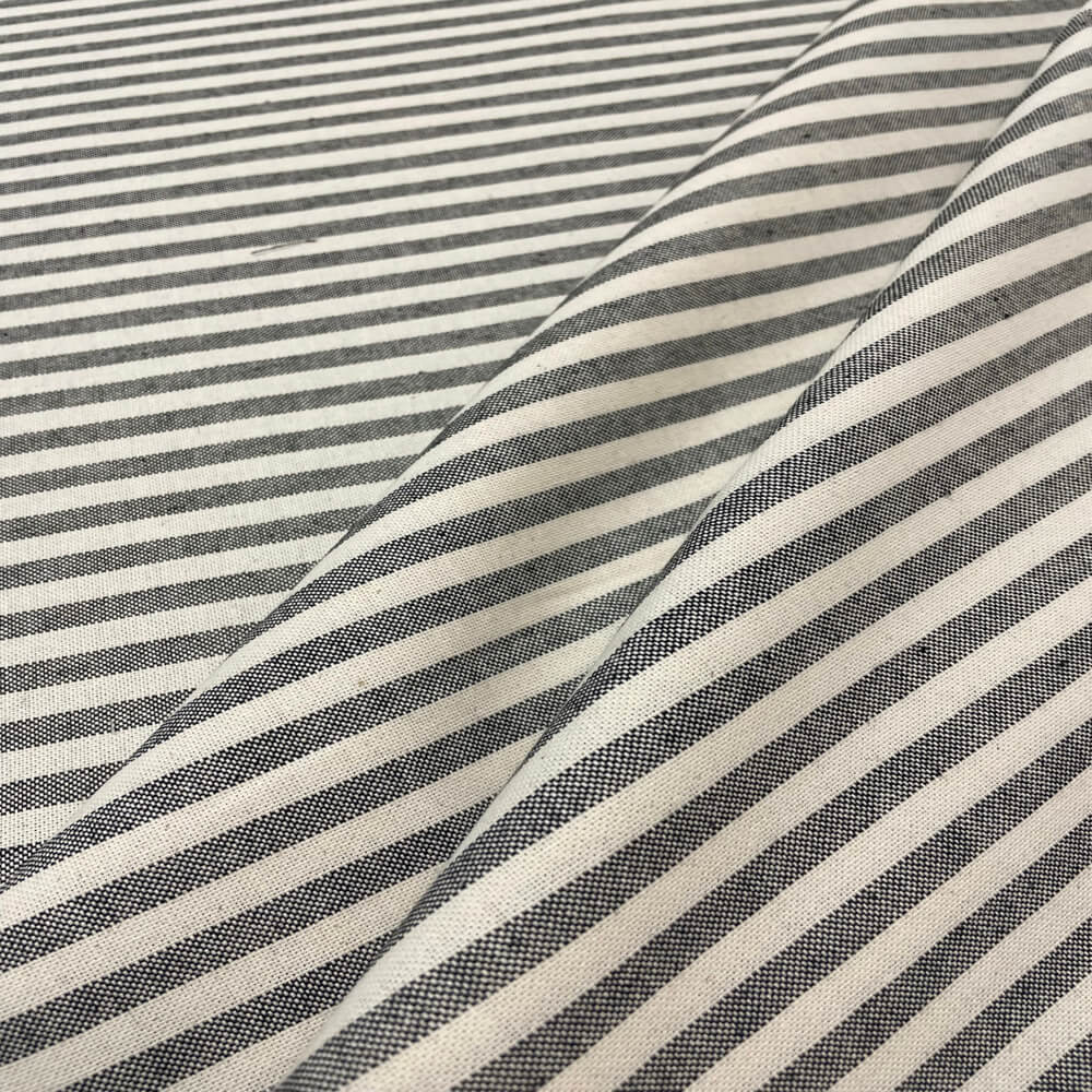 Cambridge Pinstripe in Charcoal Room Fabric
