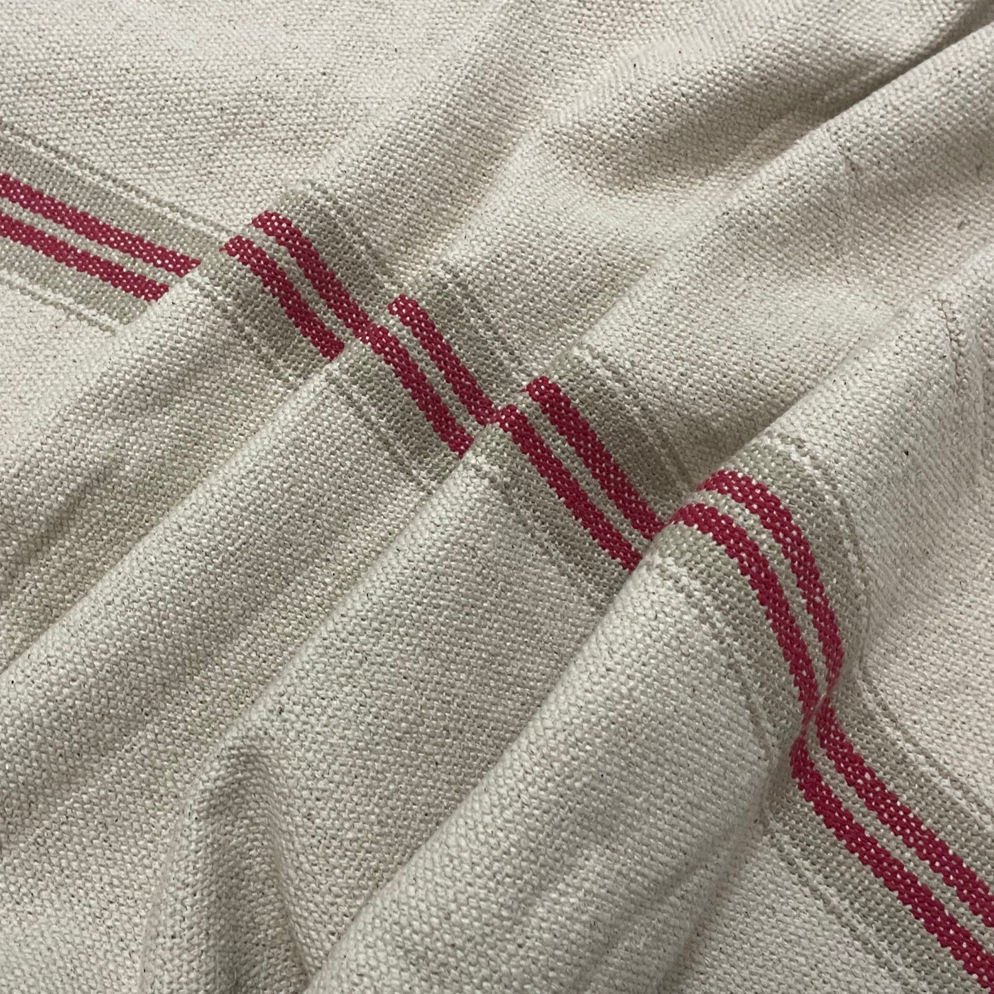 Donan Stripe Red Room Fabric