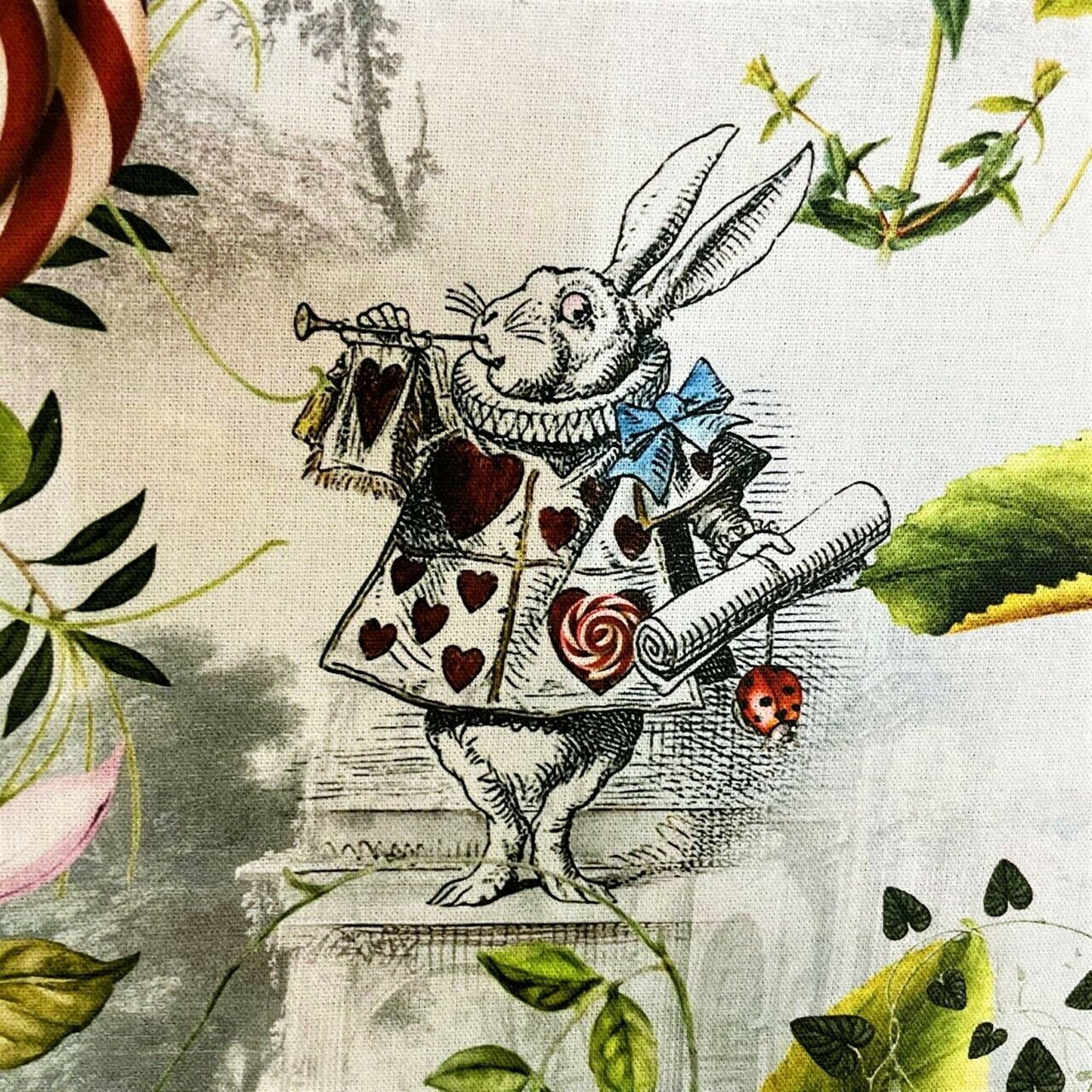 Fantasy Alice In Wonderland Cotton Room Fabric 2 - Multicolor