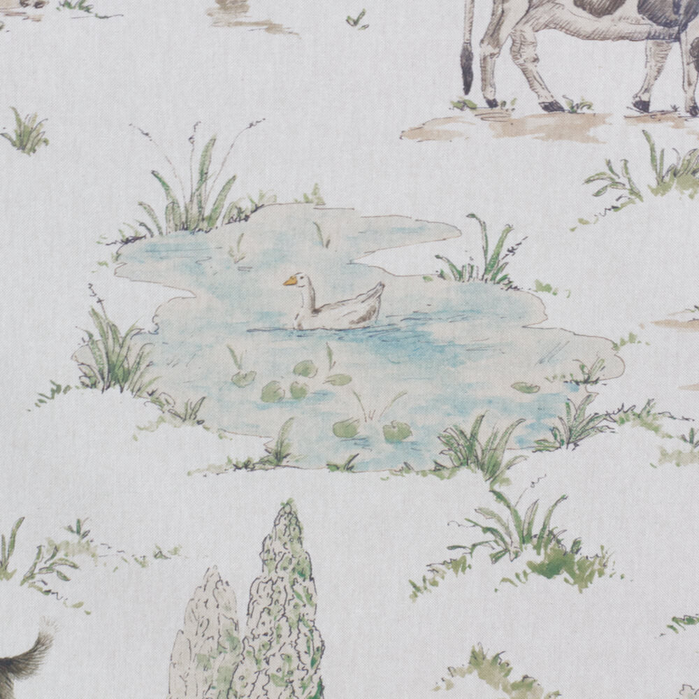Farmyard Friends Room Fabric 3 - White