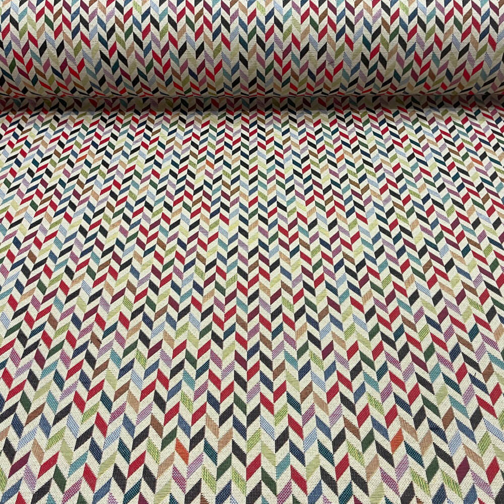 Broken Chevron Jacquard Room Fabric 2 - Multicolor
