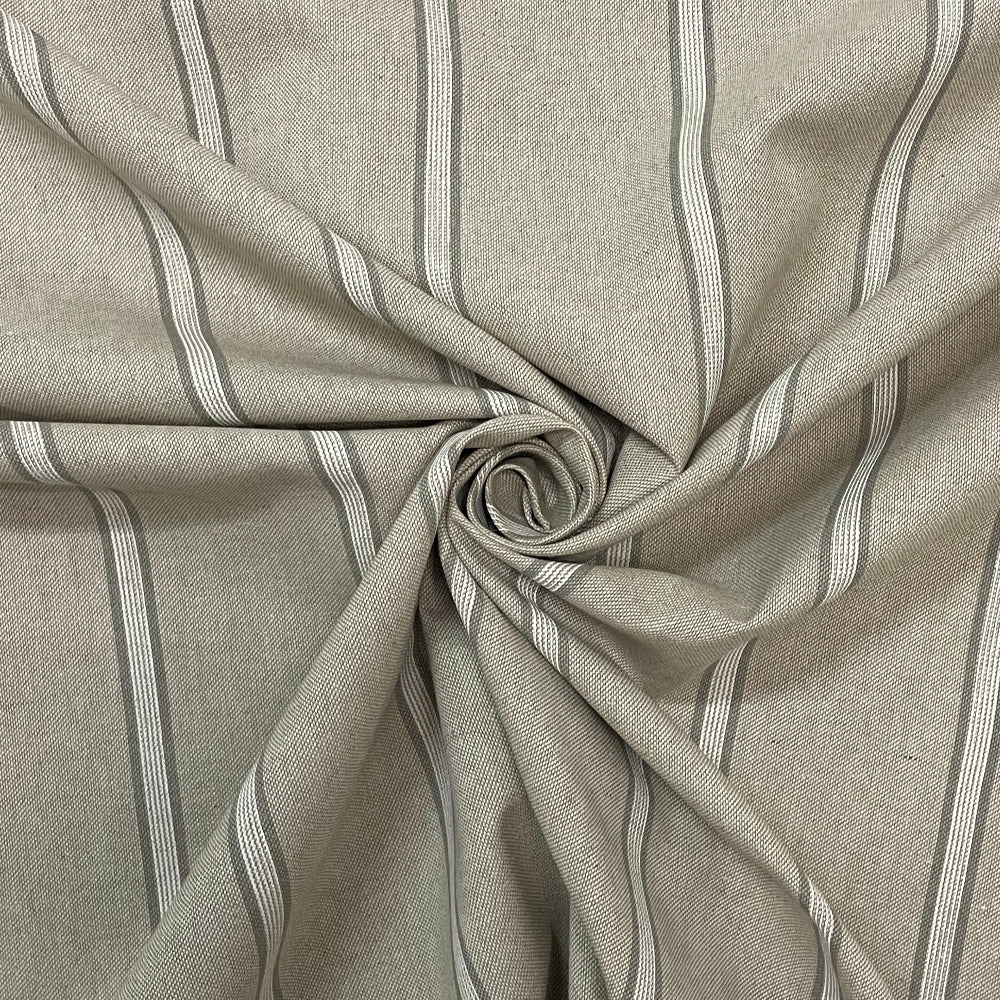 Columbia Stripe Grey Room Fabric