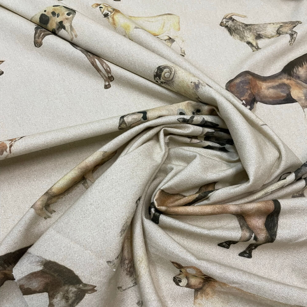 Voyage Maison Farmyard Linen Room Fabric - Gray