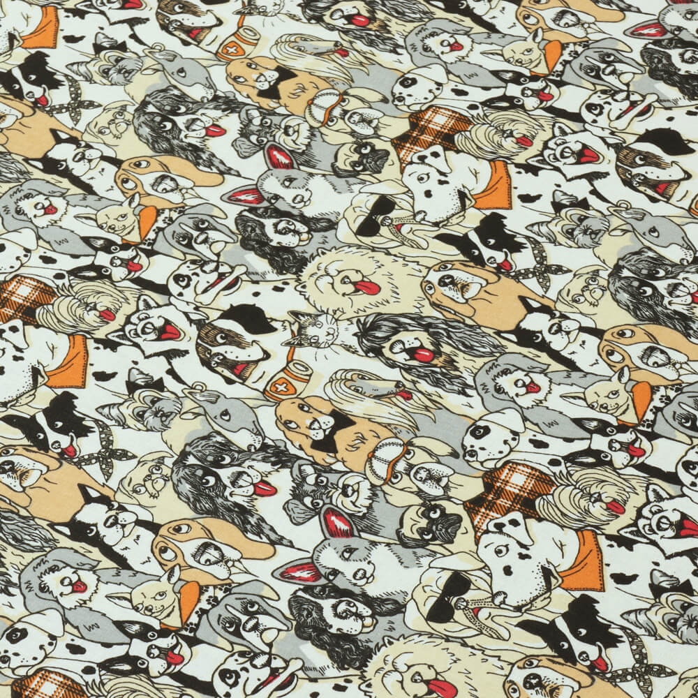 Canine Friends Ochre Room Fabric