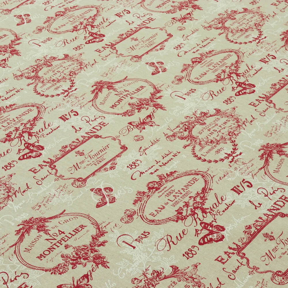 Paris Toile Red Room Fabric