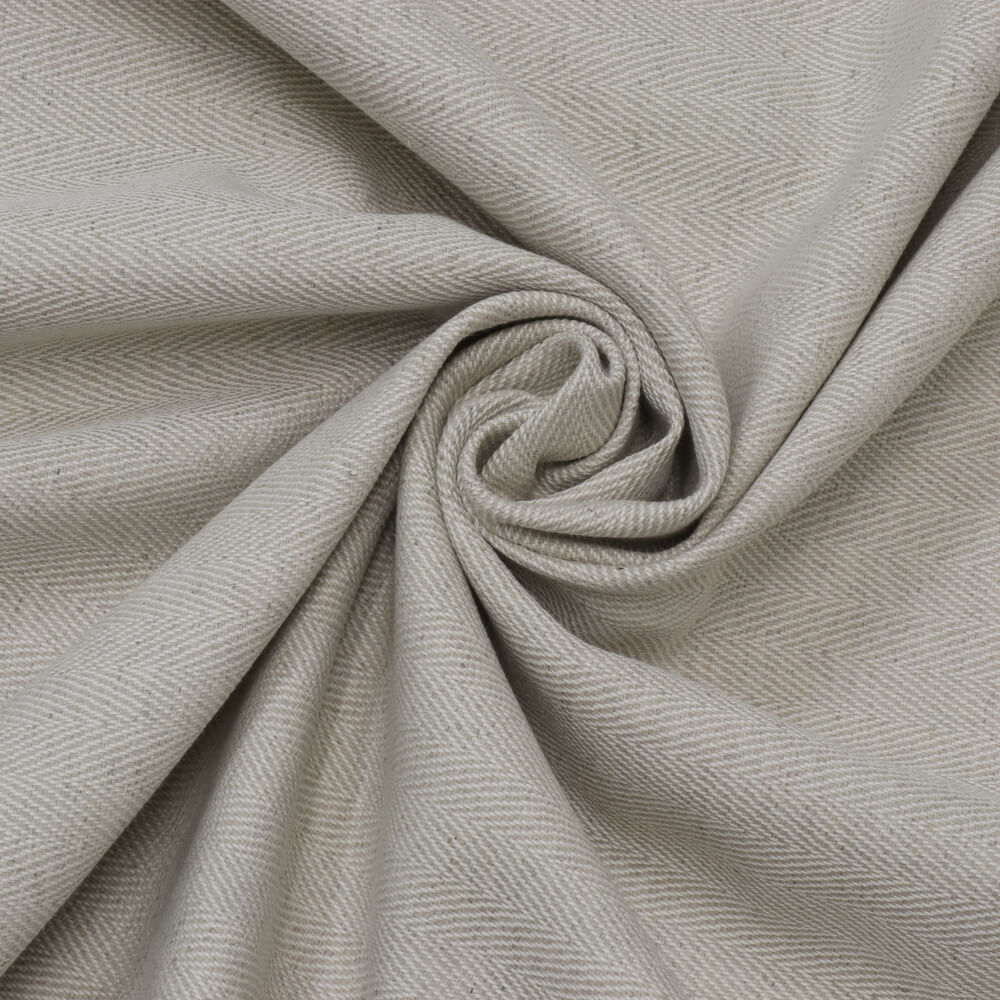 Perth Linen Herringbone Room Fabric - Gray