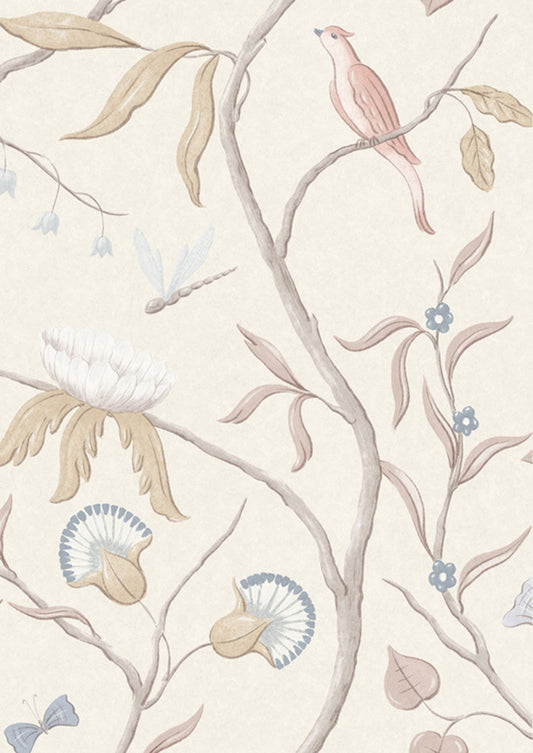 Adam's Eden Wallpaper - Mother of Pearl - Lewis & Wood