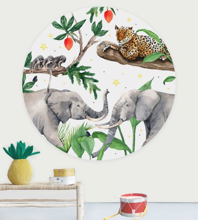 Ravi Circle Room Mural - Multicolor