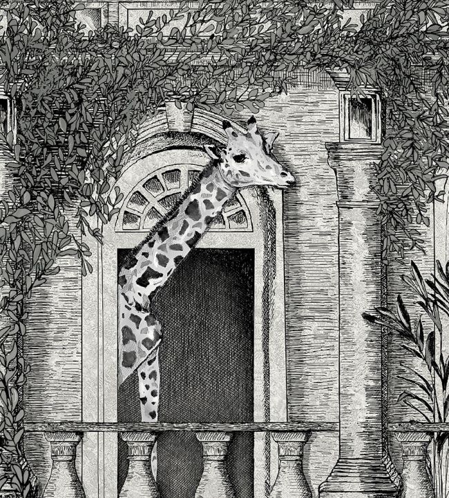 BMTD001-03B - Animal Architecture Wallpaper - Grey - Brand McKenzie