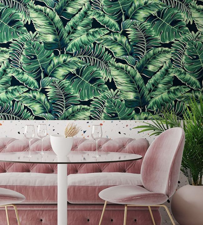 BMTD001-05C - Banana Leaves Max Wallpaper - Leaf Green - Brand McKenzie