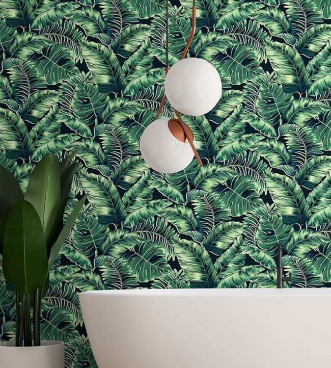 BMTD001-06C - Banana Leaves Standard Wallpaper - Leaf Green - Brand McKenzie