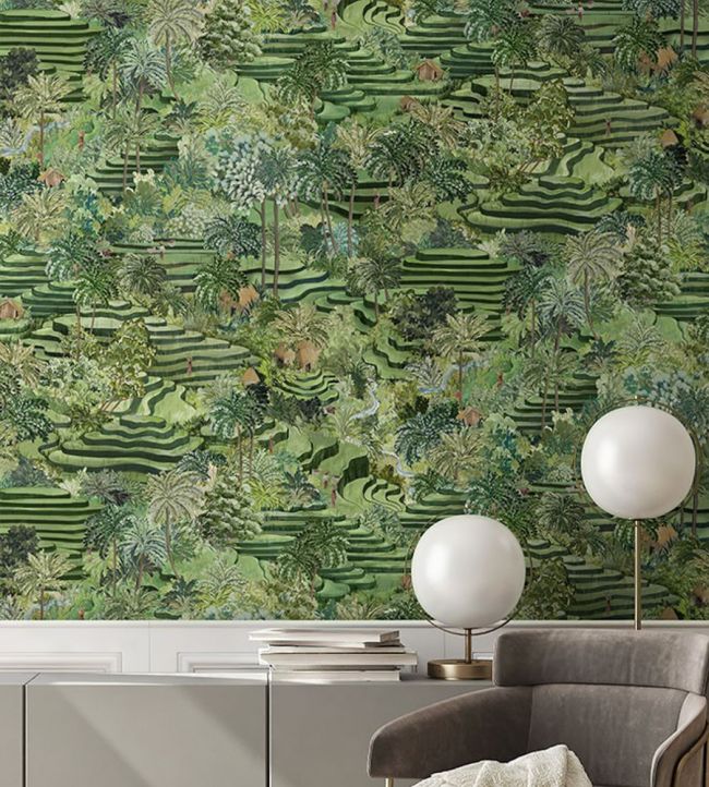 BMTD001-17B - Rice Terrace Max Wallpaper - Grass Green - Brand McKenzie