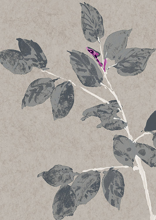 Beech Wallpaper - Steel - Lewis & Wood