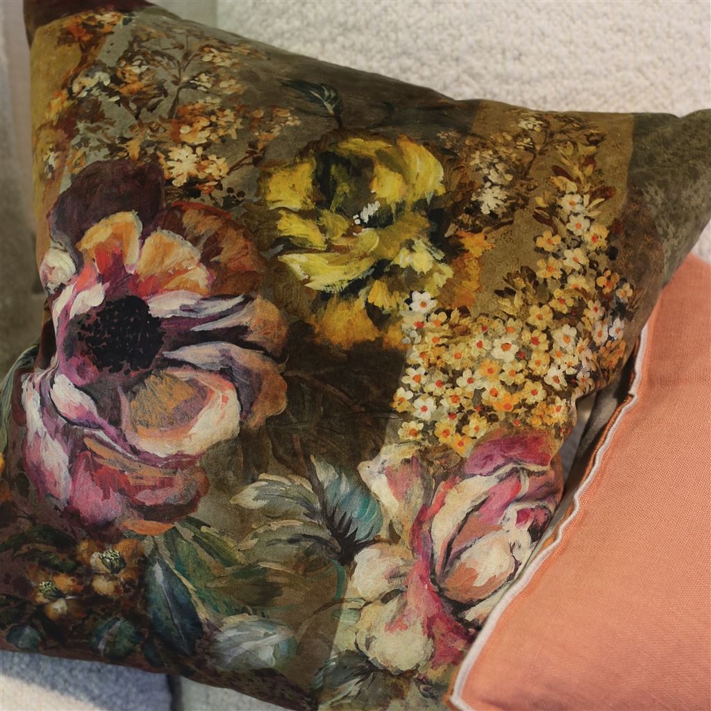 Minakari Room Velvet Cushion 5 - Green