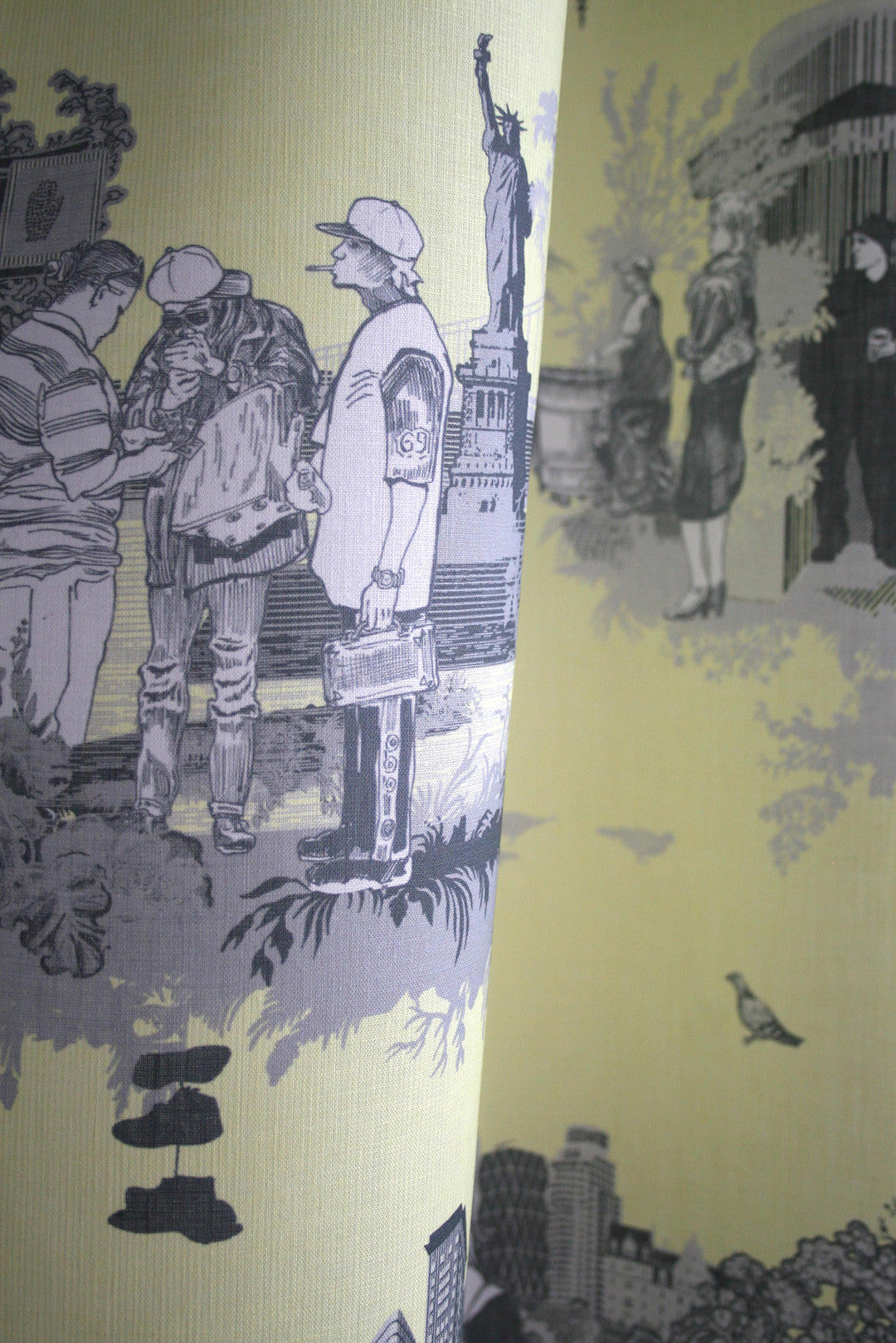 New York Toile Room Fabric 2 - Gray