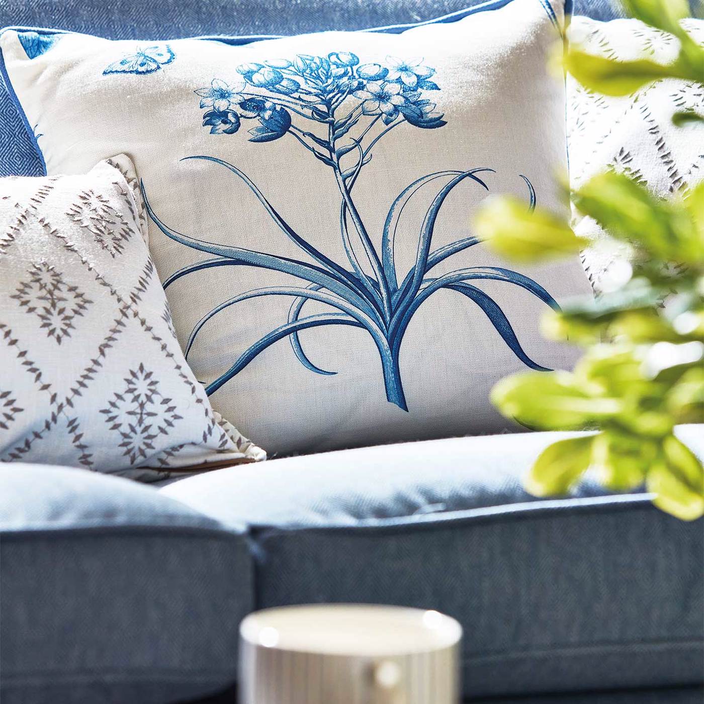 Etchings & Roses Room Fabric 2 - Blue