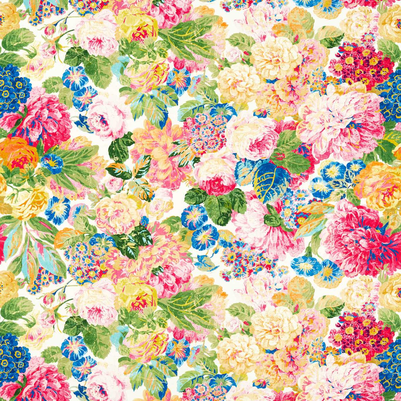 Very Rose and Peony Fabric - Multicolor