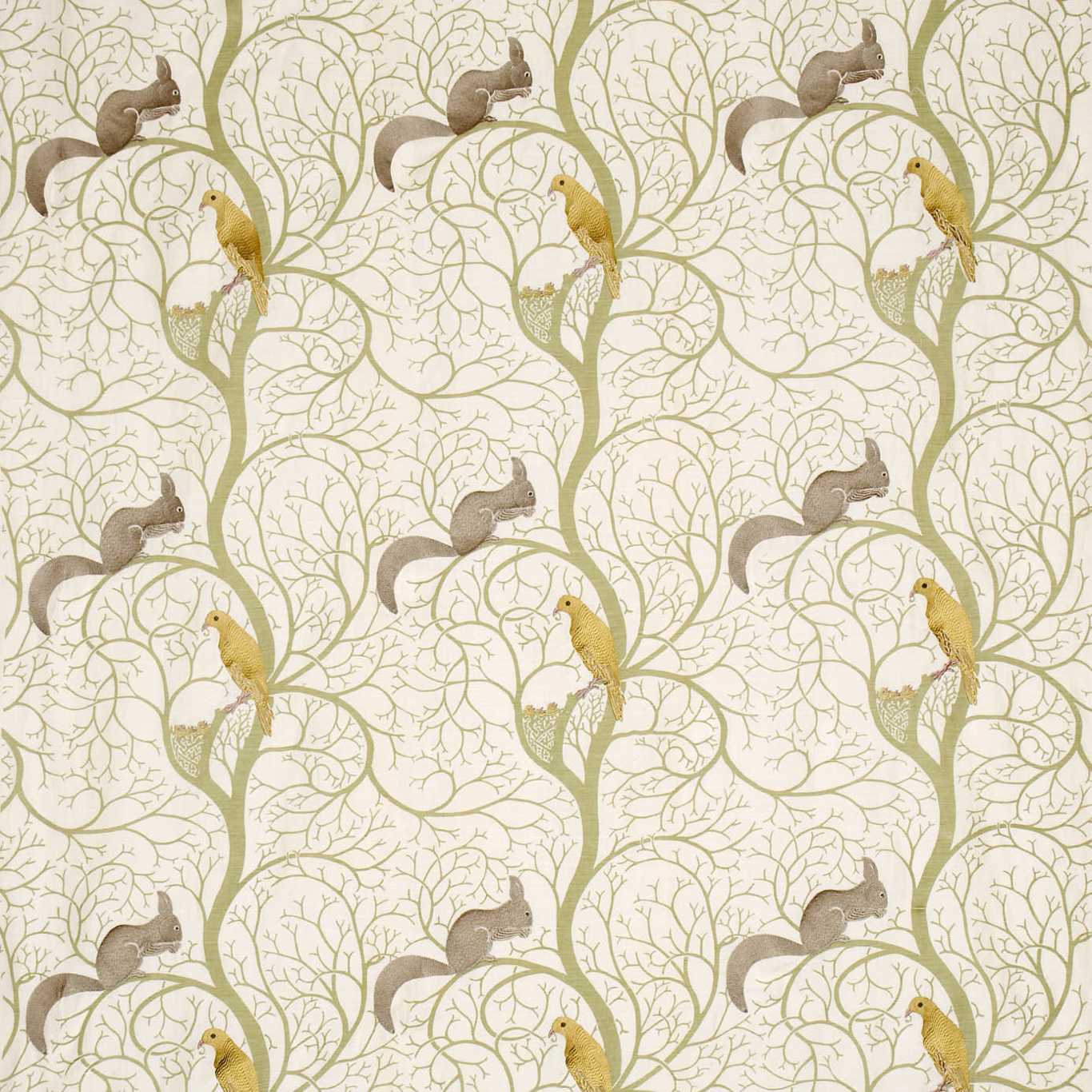 Squirrel & Dove Fabric - Multicolor