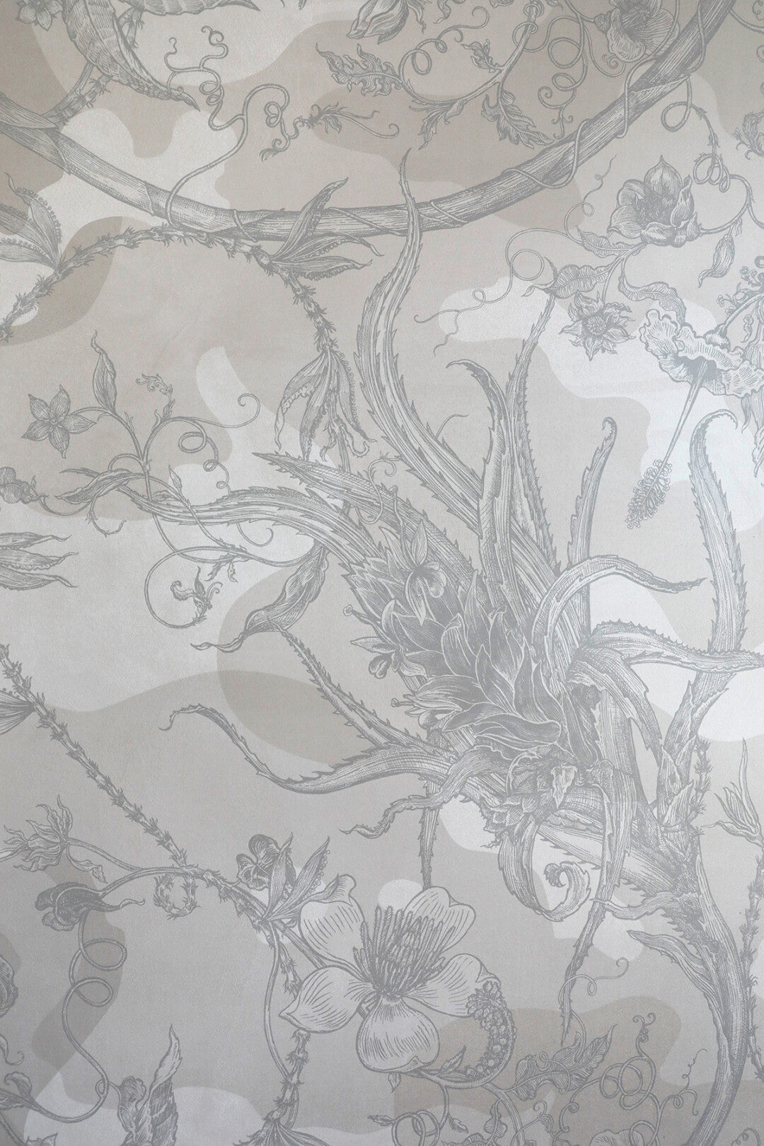 Spikey Ginger Camo Faux Suede Room Wallpaper 3 - Gray