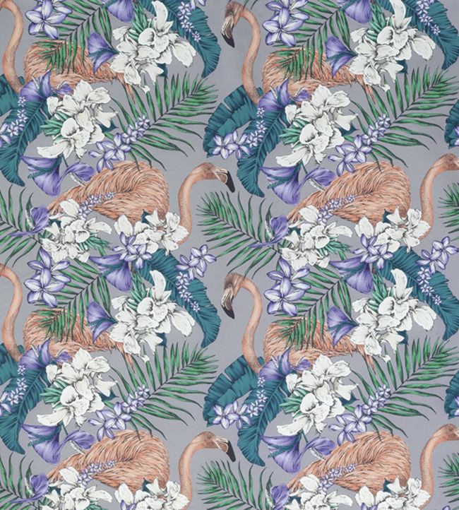 Flamingo Club Fabric - Blue
