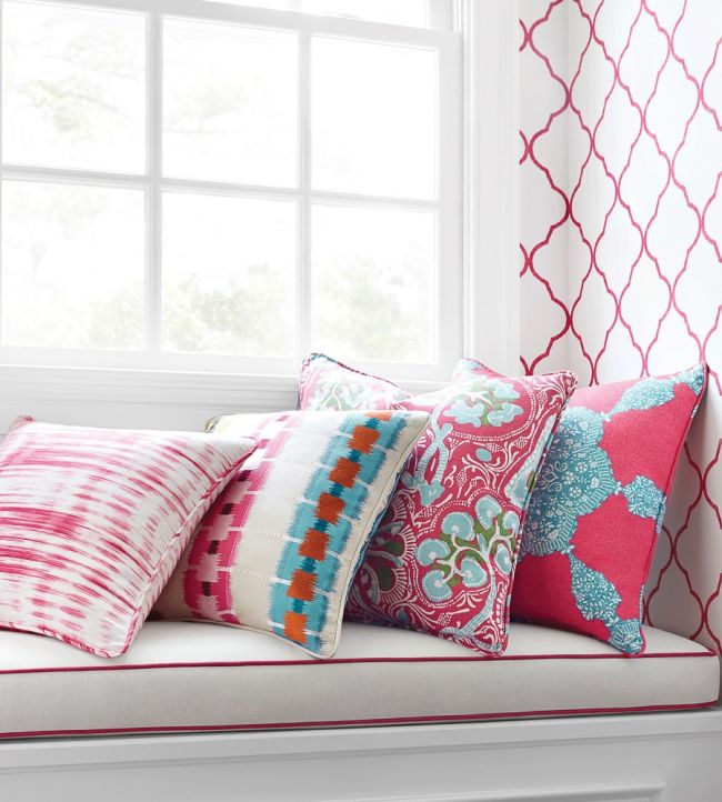 Ikat Stripe Room Fabric - Pink