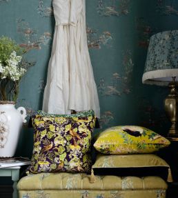 La Voliere Room Fabric - Green