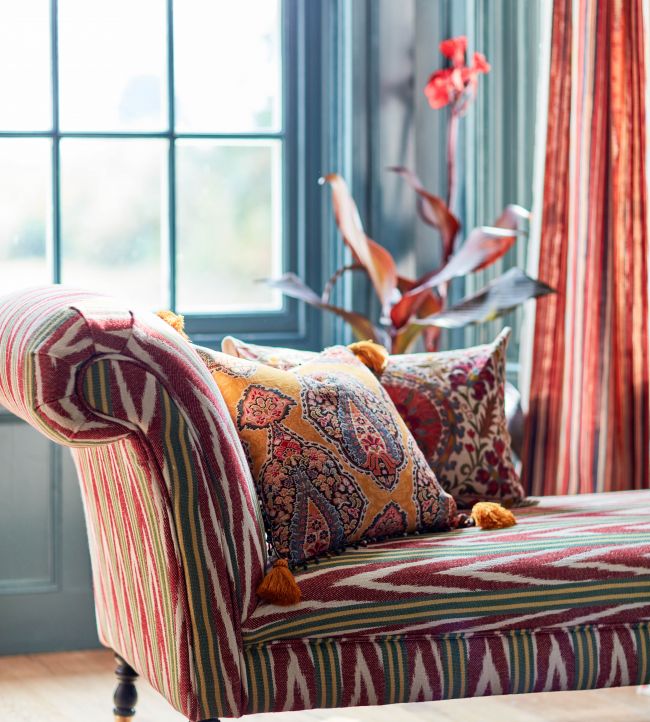 Bakhmal Ikat Room Fabric 3 - Pink