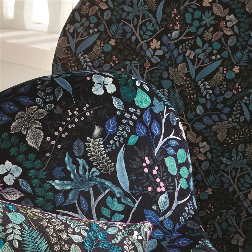 Cueillette Soft Foret Room Fabric 3 - Blue