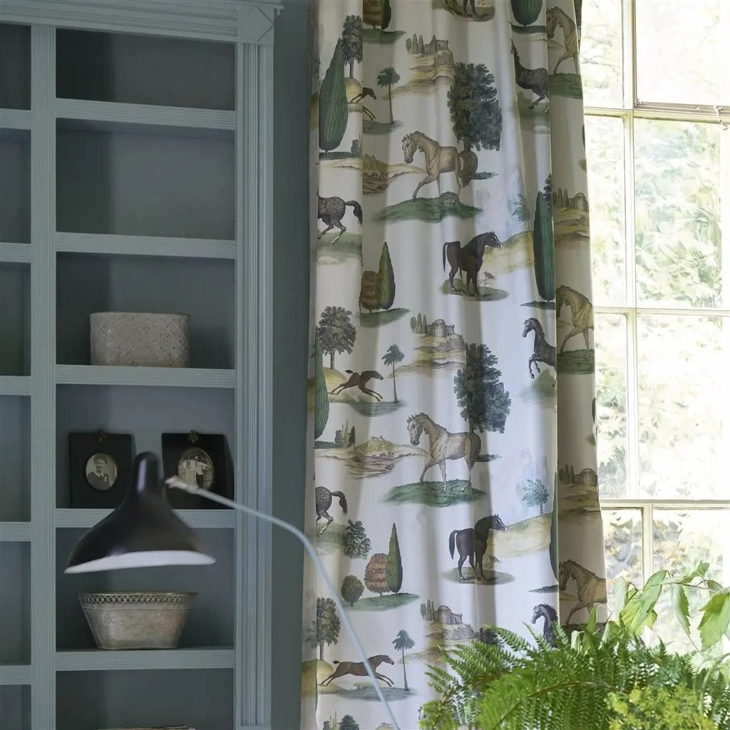 The Range Parchment Room Fabric - Green