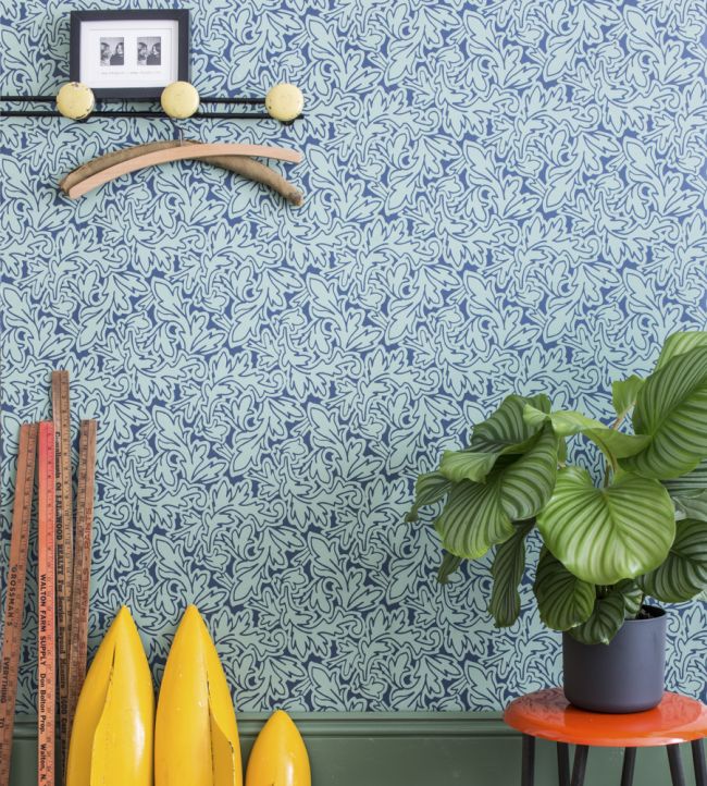 Feuille Wallpaper - Cook's Blue - 4908 - Farrow & Ball