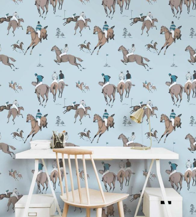 Hipodromo Wallpaper - Blue - Gaston y Daniela