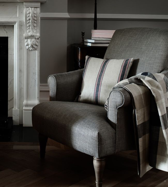 Oban Check Room Fabric - Gray