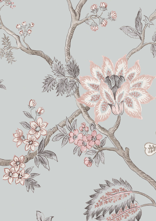 Indienne Wallpaper - China Blue - Lewis & Wood